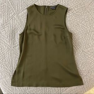 Theory Silk Top, Green, Size P